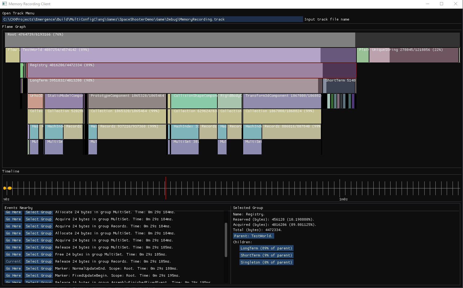 Memory recording client